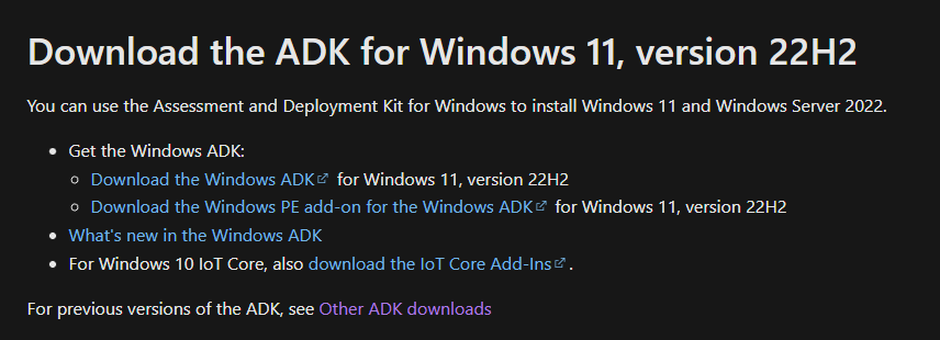 Download Windows ADK